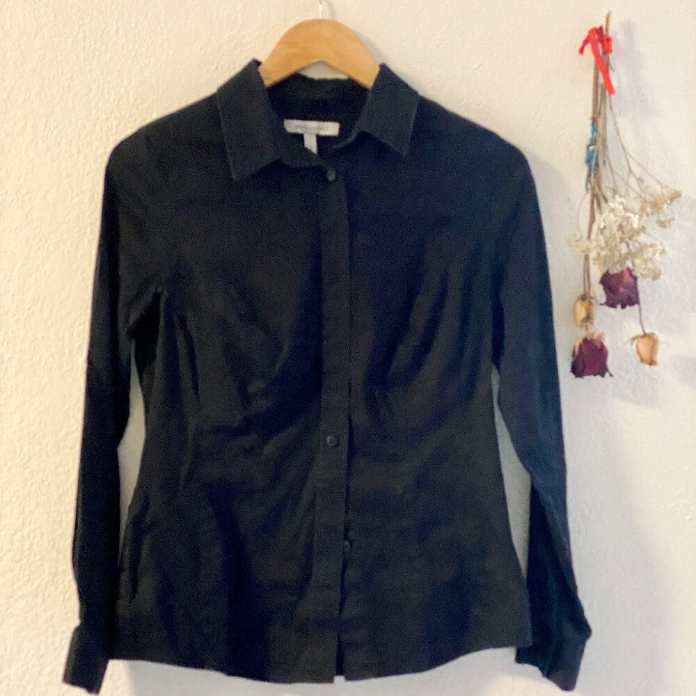 Bravissimo Button up top, blouse 10 UK/ 6 US Super Curvy, Black